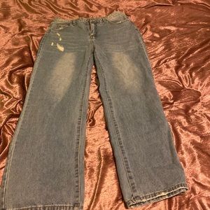 BRAND NEW NEVER WORN HIGH WAISTED STRAIGHT LEG JEANS SIZE LARGE